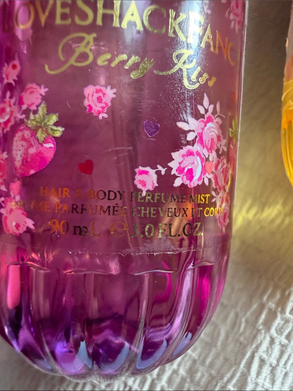 LoveShackFancy Pink Floral & Gold Yellow Glass Roller Bottles (Set of 3) - Picture 3 of 4
